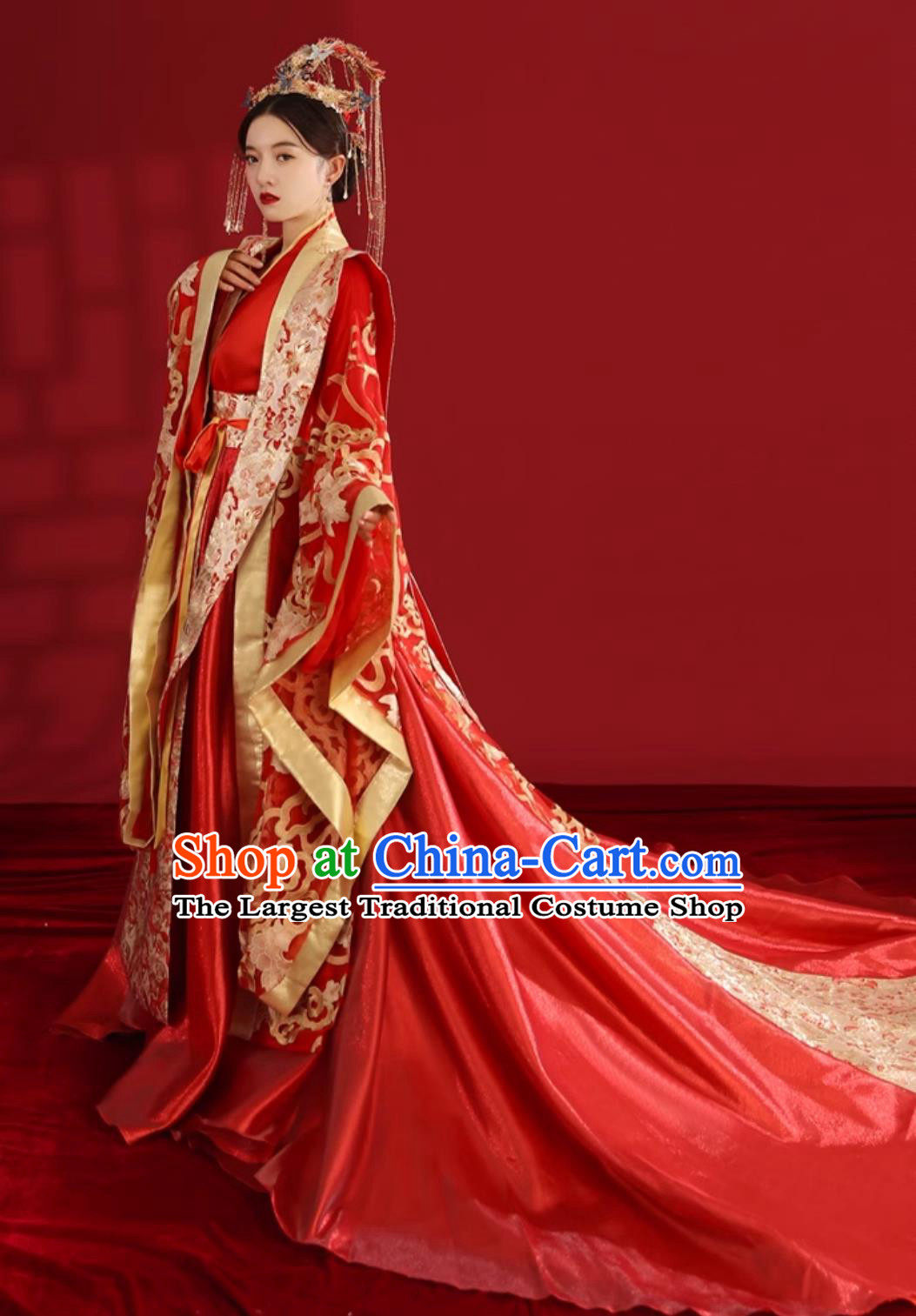 Chinese Traditional Wedding Clothing Ming Dynasty Bride Hanfu Ancient China Empress Costume