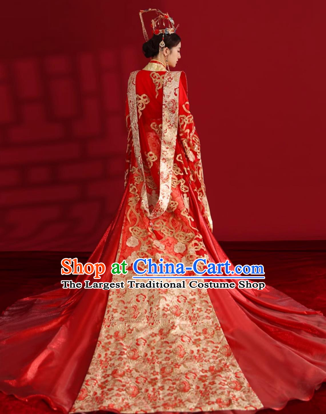 Chinese Traditional Wedding Clothing Ming Dynasty Bride Hanfu Ancient China Empress Costume