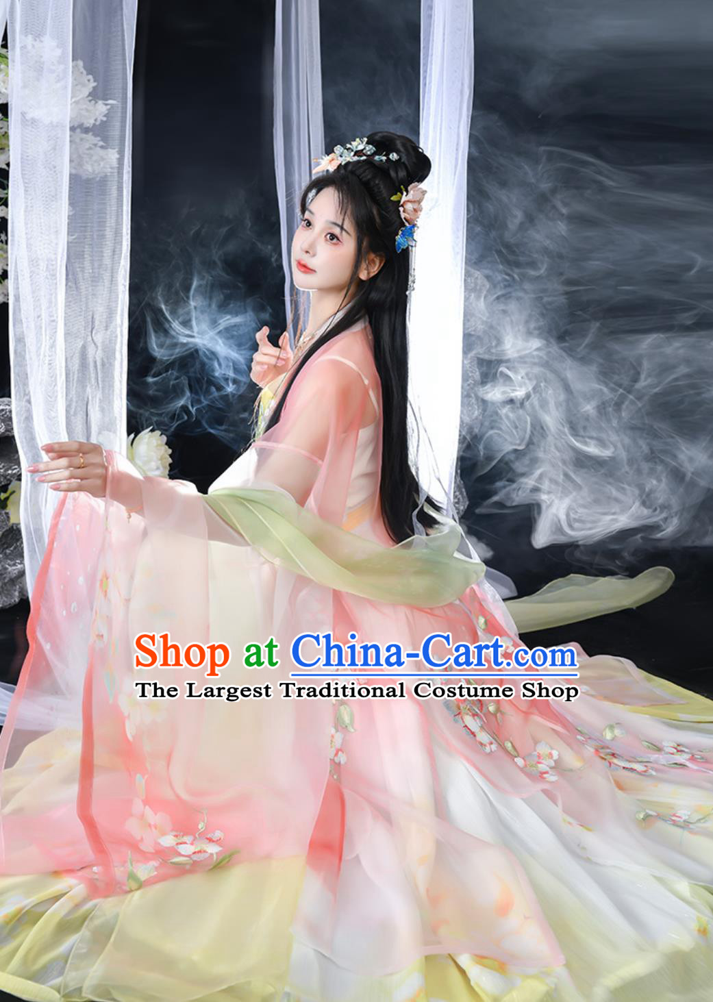 Chinese Traditional Female Clothing Tang Dynasty Royal Princess Hanfu Dress Ancient China Fairy Pink Costume