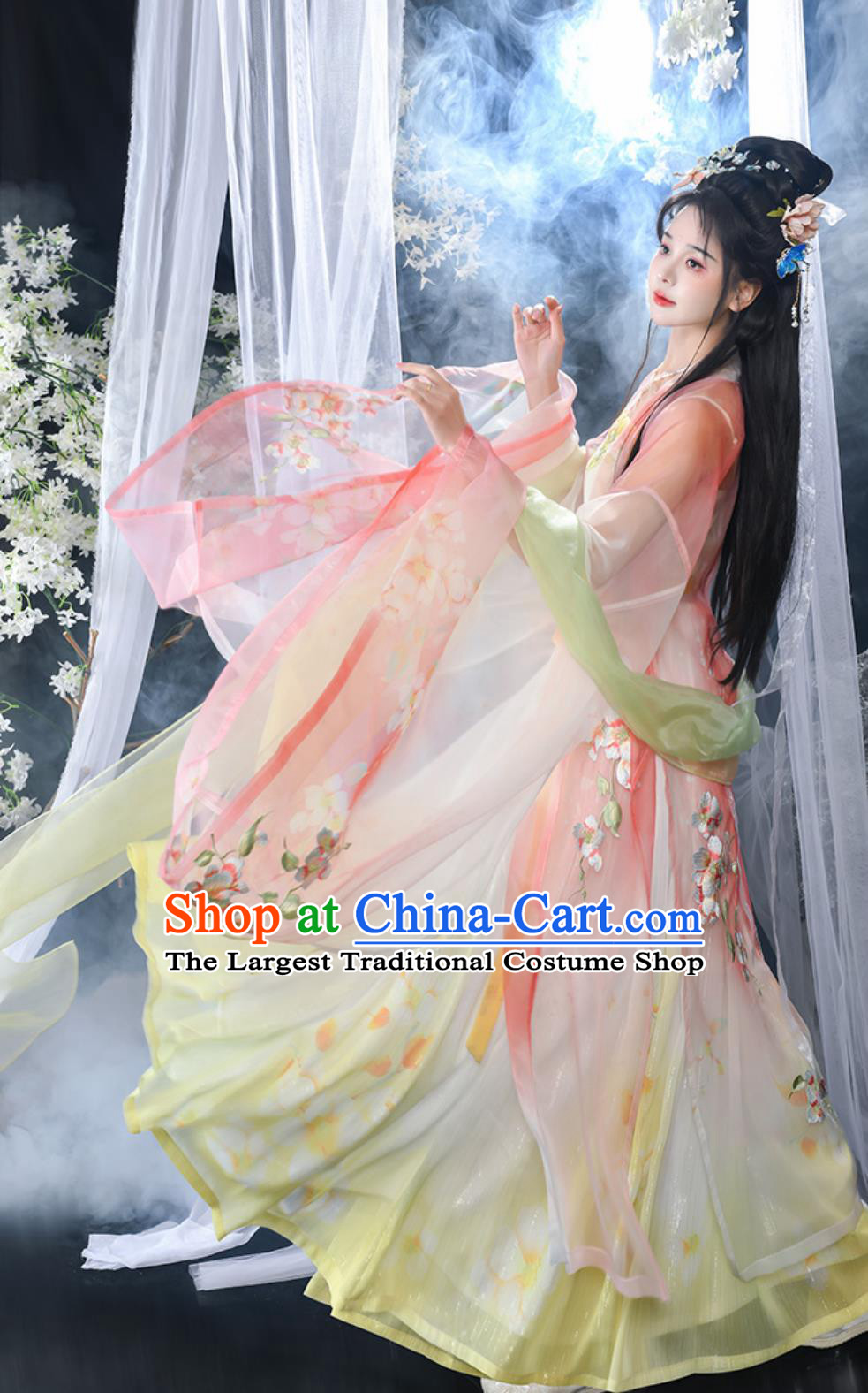 Chinese Traditional Female Clothing Tang Dynasty Royal Princess Hanfu Dress Ancient China Fairy Pink Costume