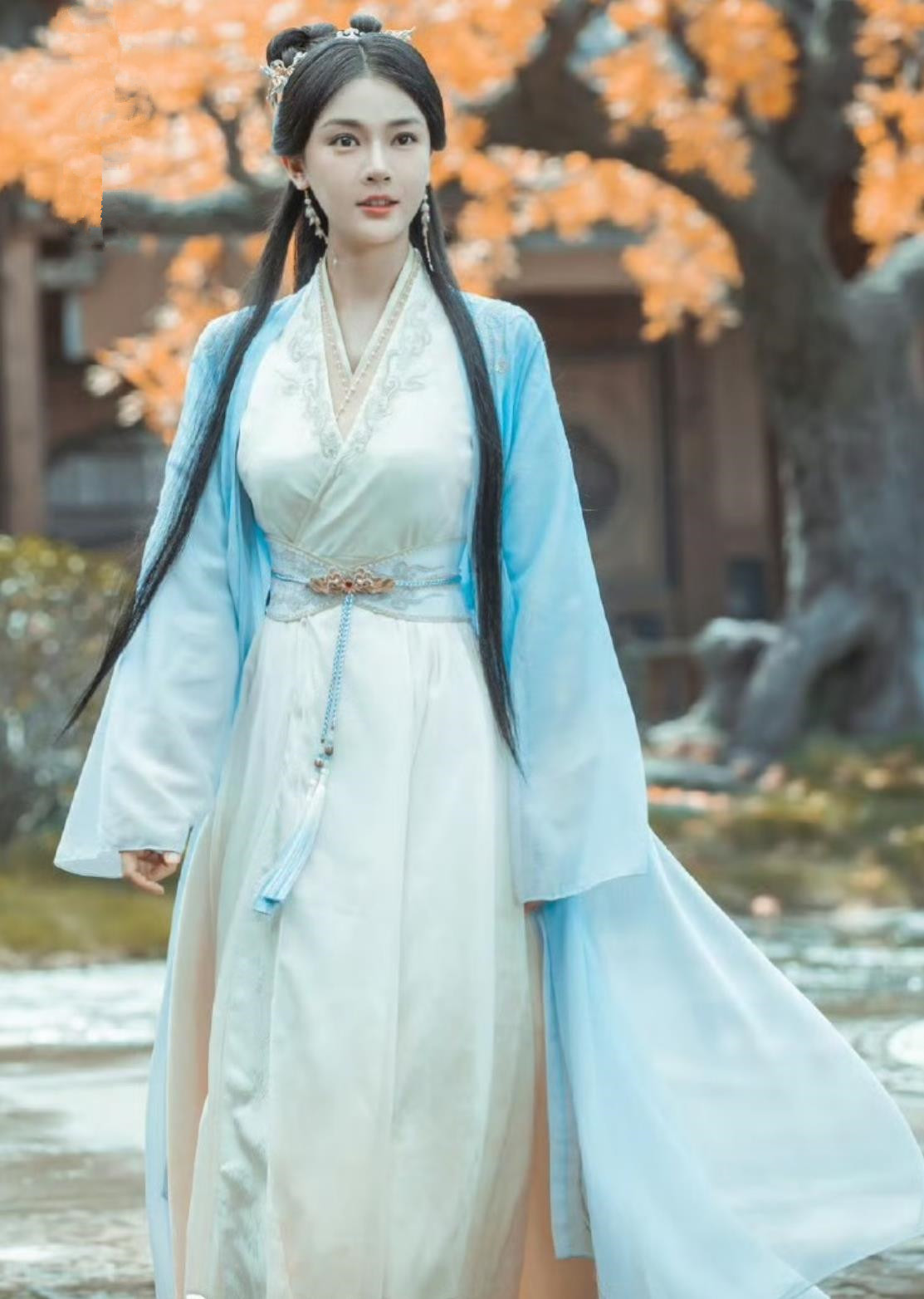 Ancient China Noble Lady Clothing Chinese TV Drama Dashing Youth Chivalrous Woman Li Xin Yue Garment Costume