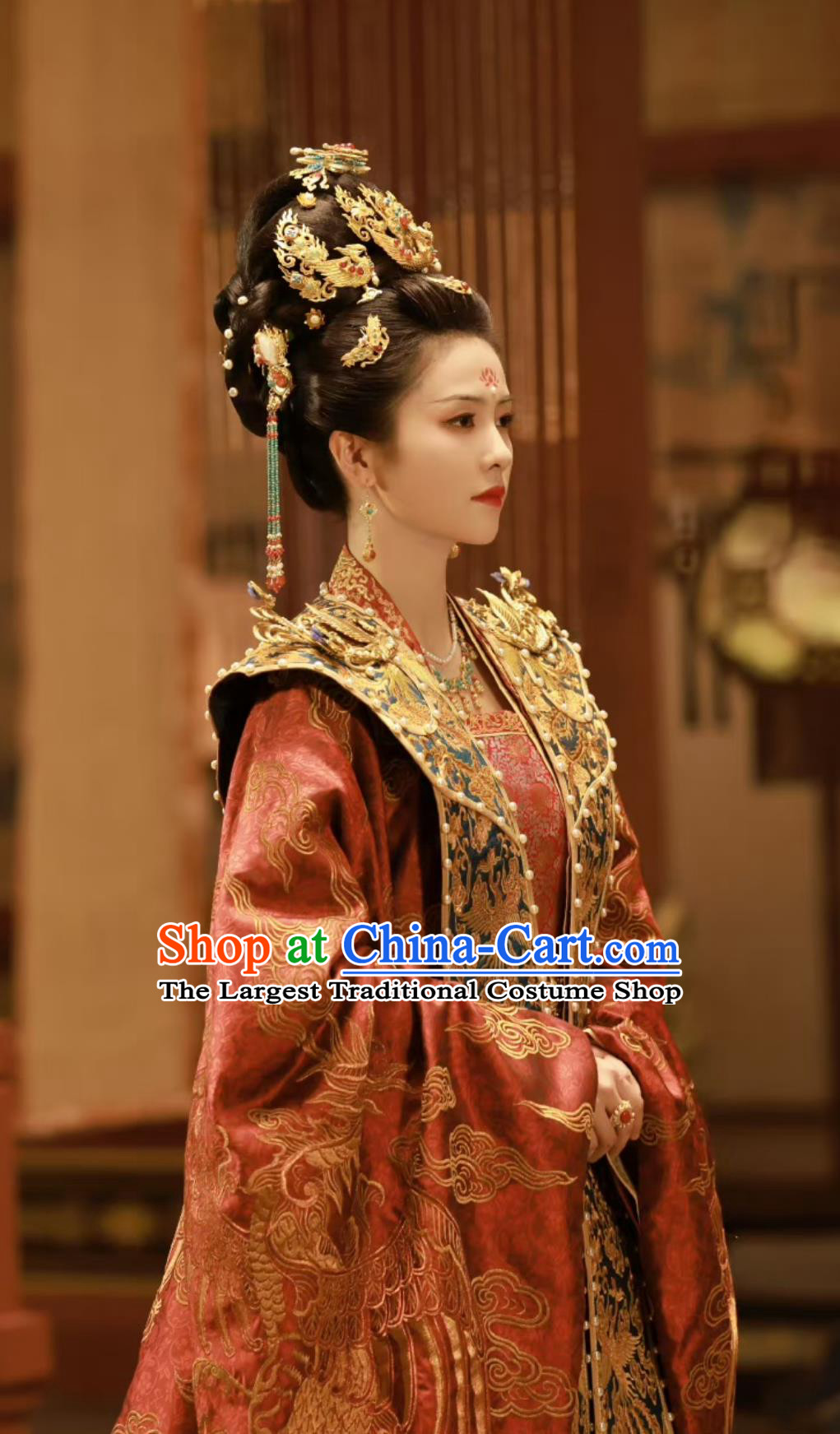 Ancient China Empress Clothing Chinese TV Drama Story of Kunning Palace Queen Jiang Xue Ning Garment Costume