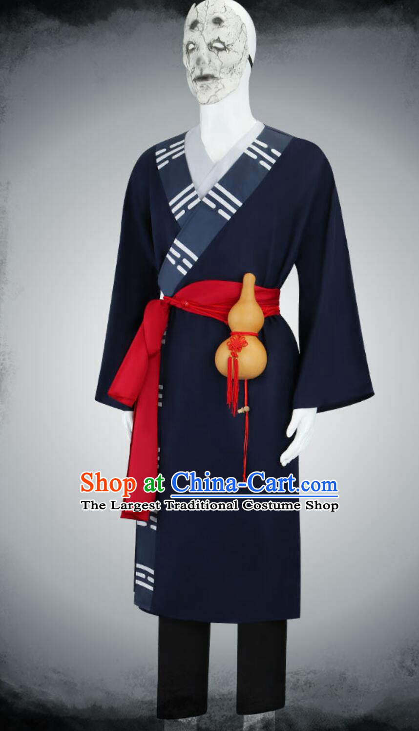 Ancient Chinese Taoist Priest Clothing Black Myth Wukong Daoist Mi Outfit Halloween Cosplay Costume