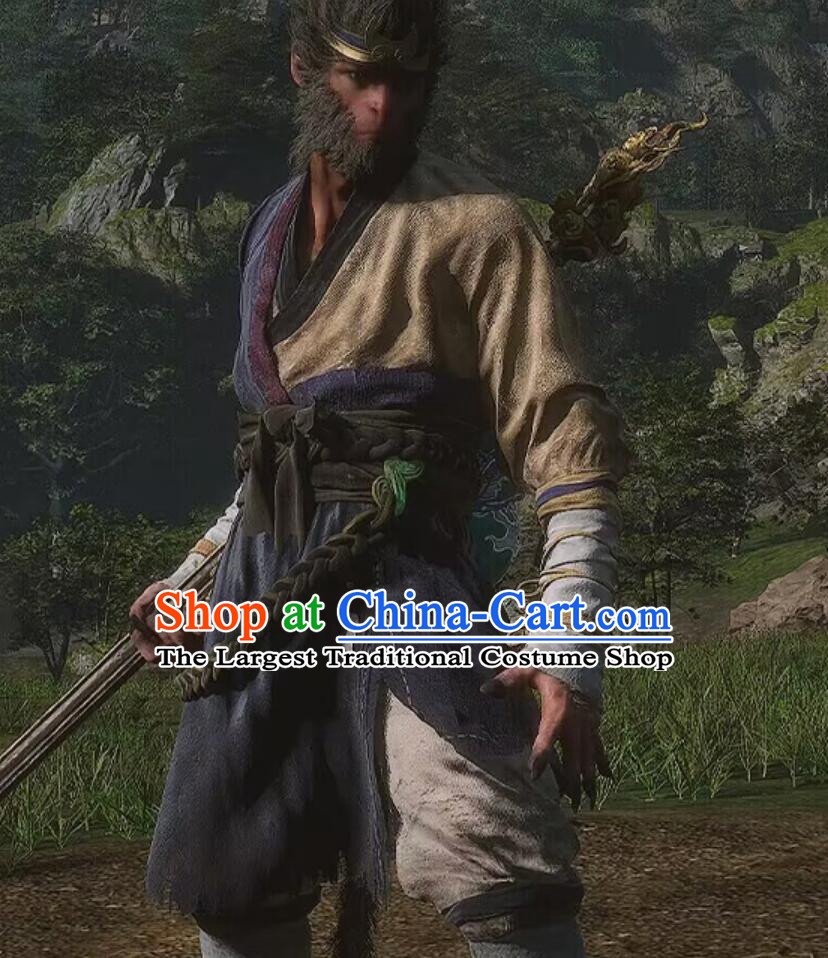 Black Myth Wukong Cosplay Tian Mingren Clothing Sun Wukong Outfit Halloween Costume