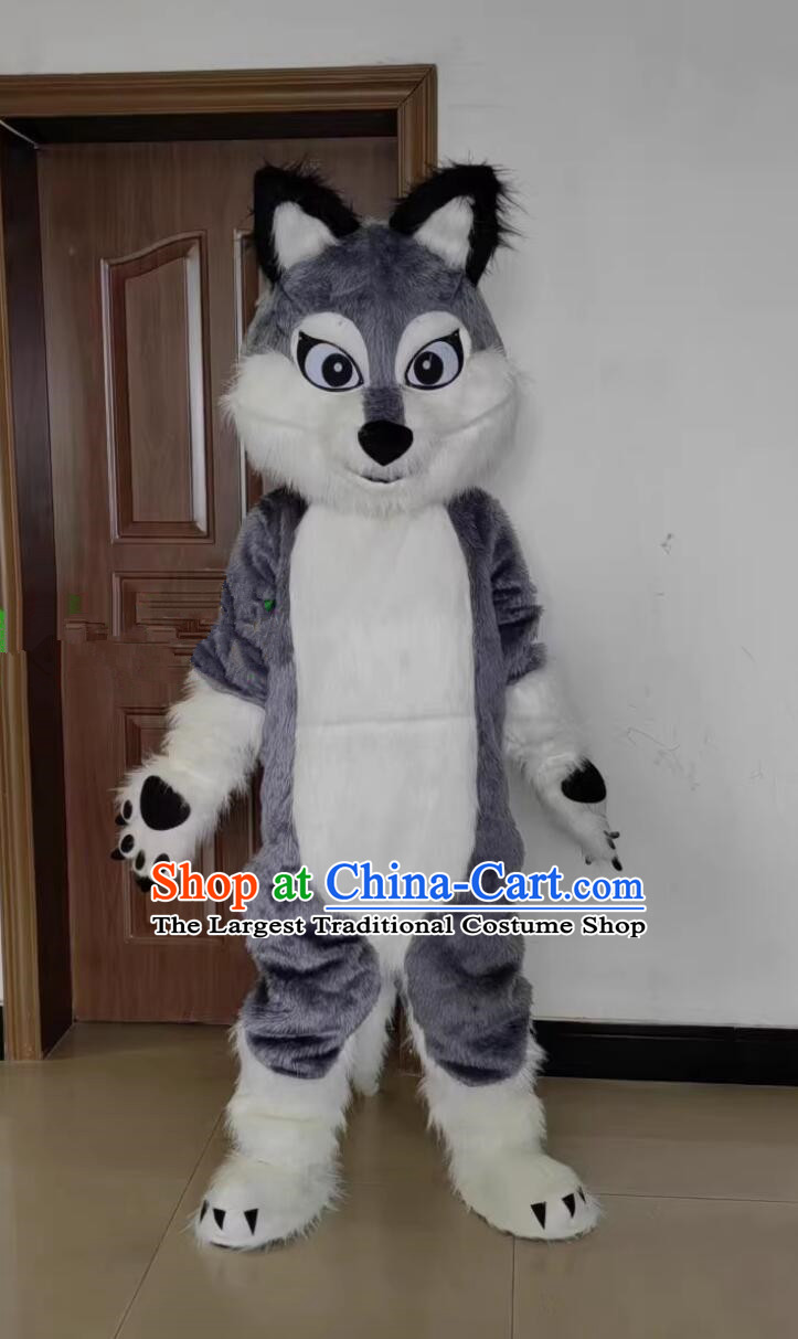 Cartoon Cosplay Wolf Costume Halloween Performance Clothing Opening Ceremony Mascot Headwear and Costume