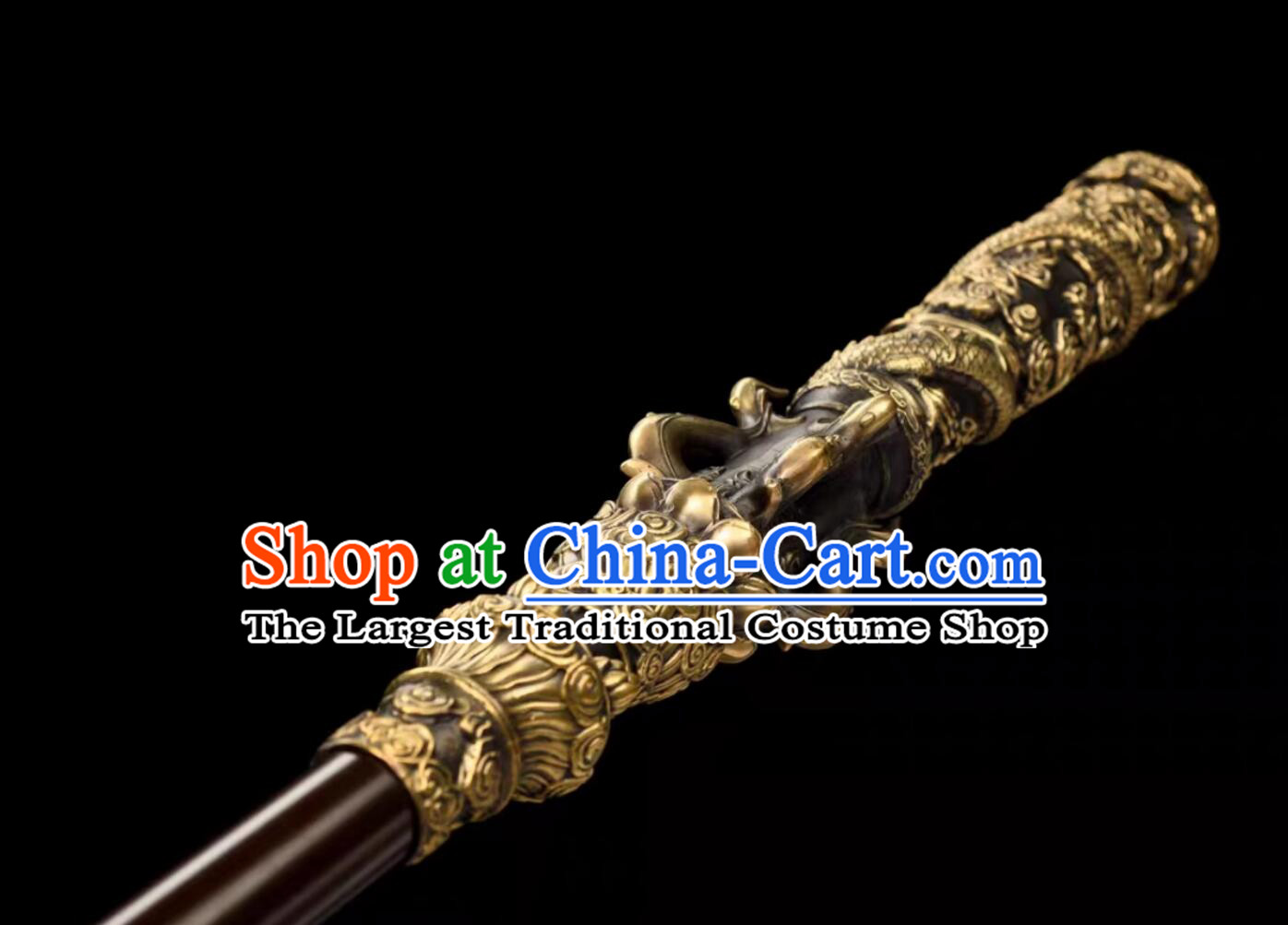 Handmade Jingu Bang Black Myth Wukong Luminous Copper Staff Halloween Stage Performance Golden Cudgel Prop