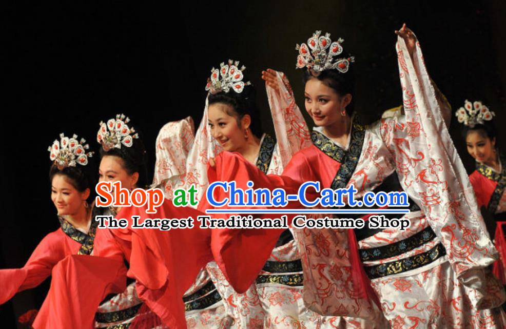 Top Stage Performance Women Group Dance Costume Chinese Classical Dance Xiang He Song Han Tang Dance Dress