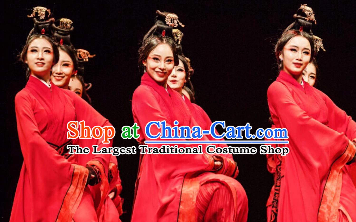 Chinese Classical Dance Han Tang Dance Guan Jiu Red Dress Top Women Group Dance Exhibition Clogger Shoes Dance Costume