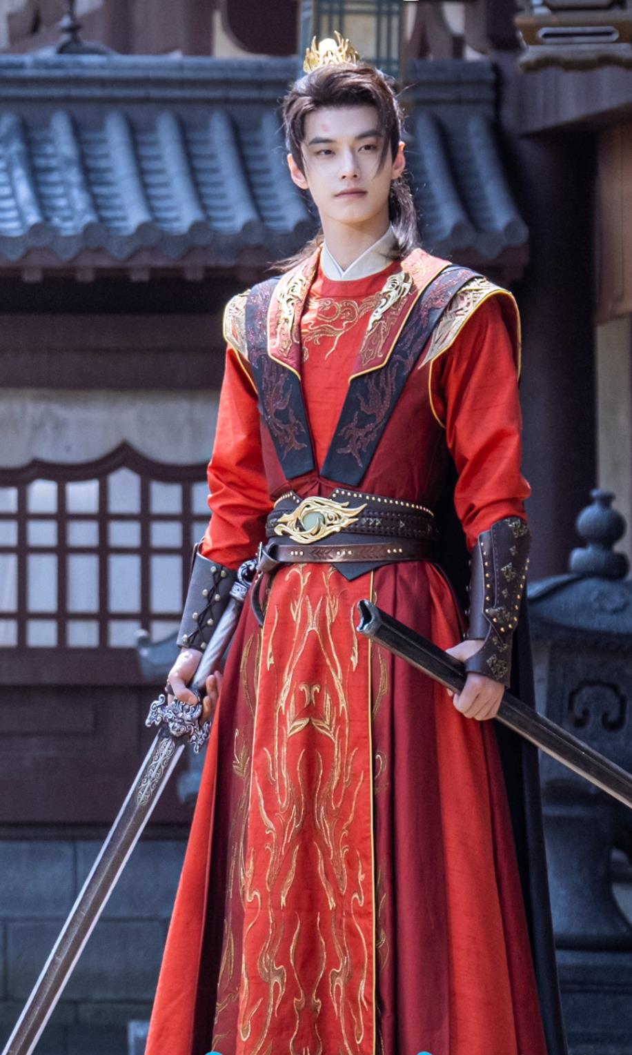 Chinese Drama Dashing Youth Young Hero Ye Ding Zhi Costume Ancient China Swordsman Red Clothing