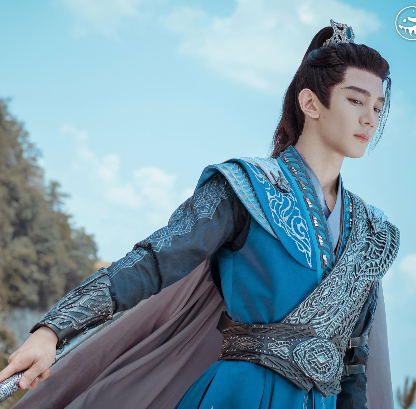 Ancient China Swordsman Blue Armor Clothing Chinese Drama Dashing Youth Young Hero Sikong Chang Feng Costume