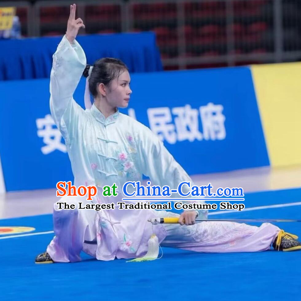 Top Embroidered Tai Chi Suit Chinese Kung Fu Competition Clothing China Wushu Taiji Chuan Uniform