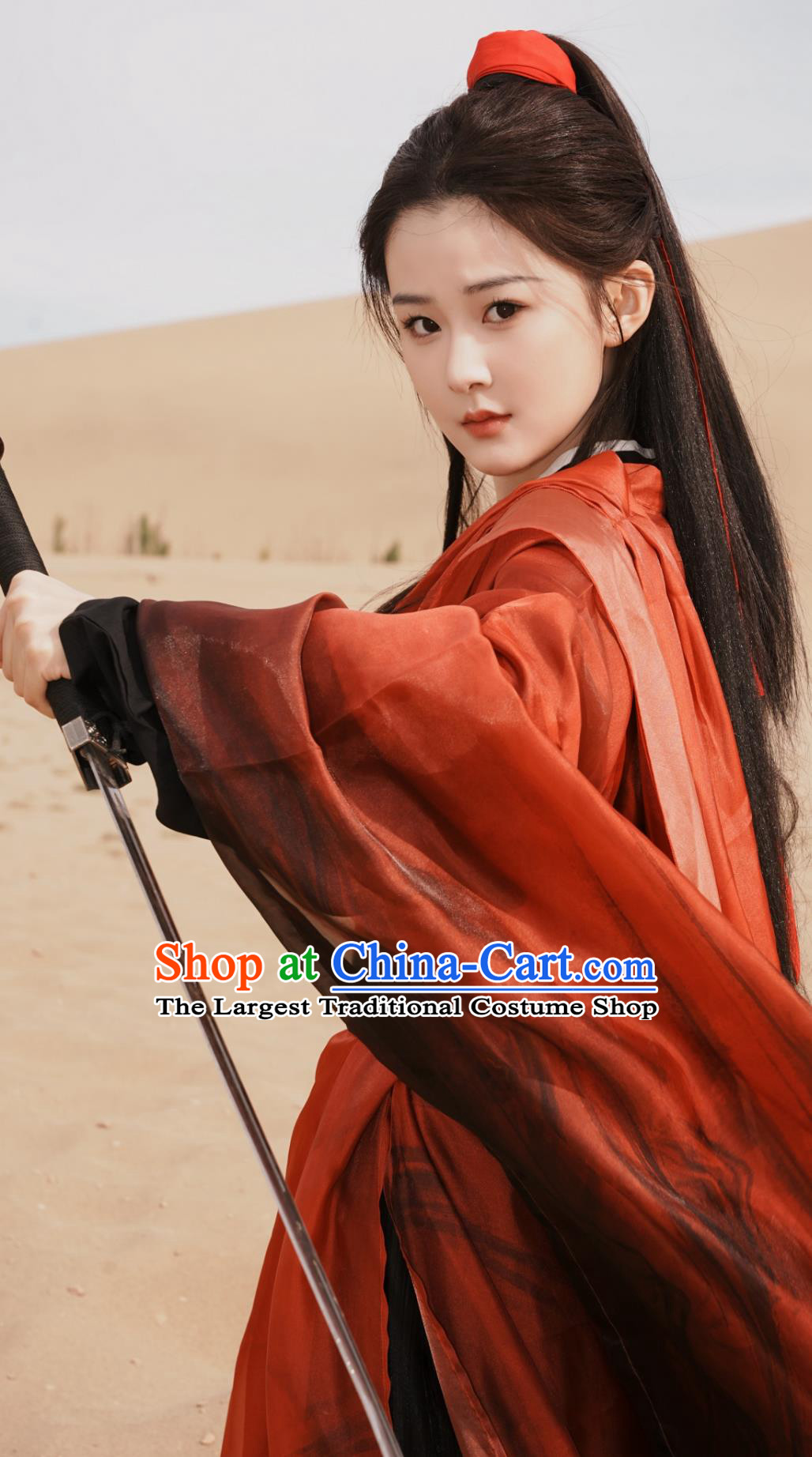Ancient China Swordswoman Clothing TV Series Snowy Night Timeless Love Heroine Qiu Shui Yin Costume Chinese Traditional Red Hanfu Dress