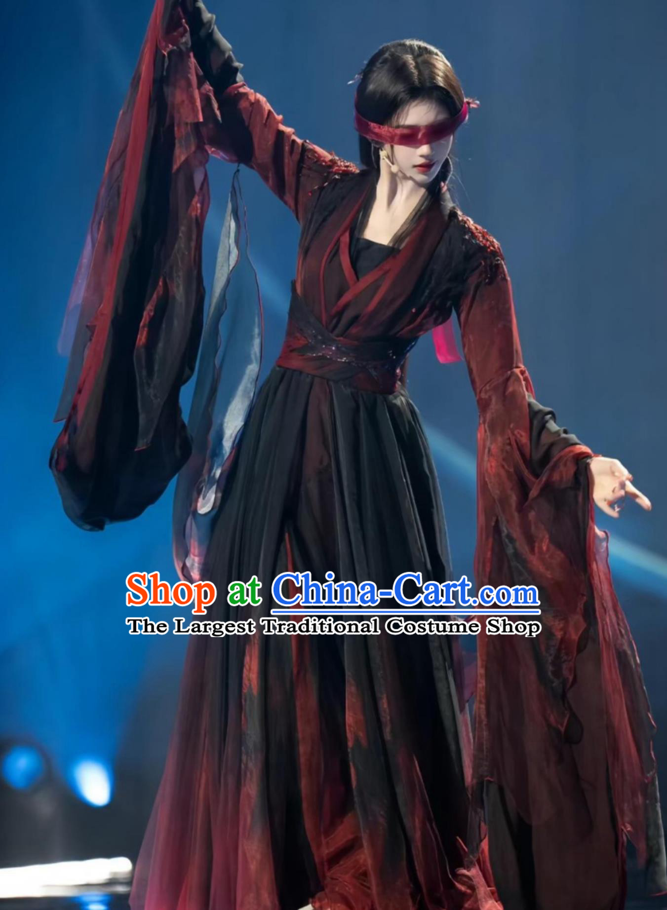 Traditional Chinese Water Sleeve Dance Costume Woman Solo Dance Clothing China Classical Dance Cecily Black Lotus Dress