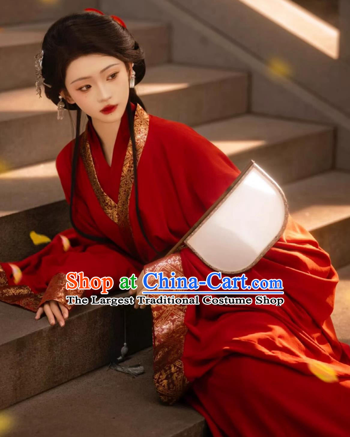 Traditional Chinese Clothing Ancient Palace Princess Hanfu Dress China Red Warring States Robe