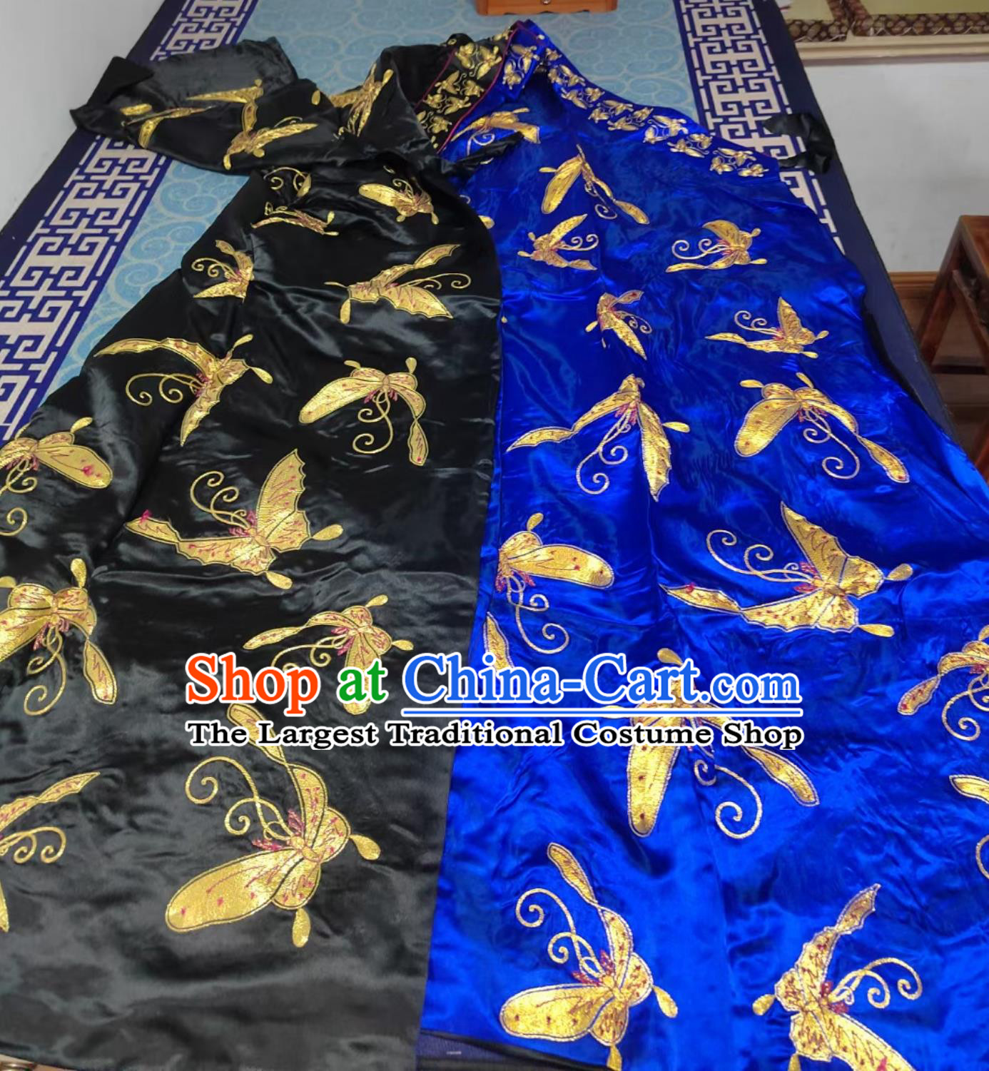 China Beijing Opera Black Embroidered Robe Top Custom Traditional Opera Butterfly Clothing Chinese Peking Opera Li Kui Costume