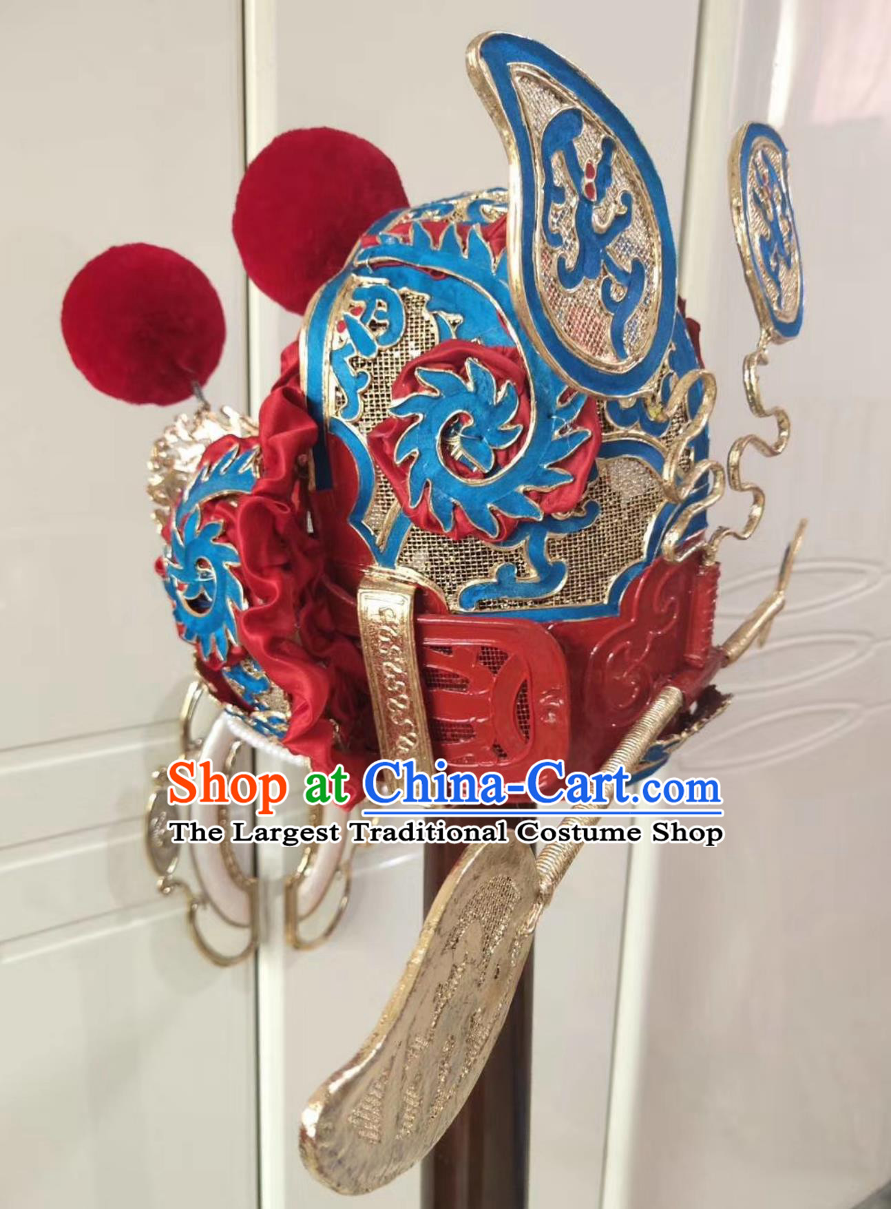 Handmade Chinese Beijing Opera Zhong Kui Hat China Peking Opera Laosheng Judge Headgear
