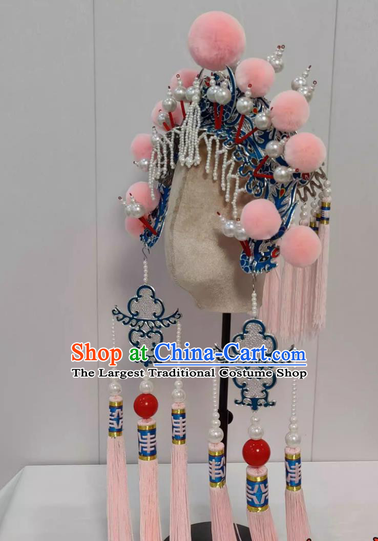 Handmade Chinese Beijing Opera Hua Tan Headgear Traditional Opera Headwear China Henan Opera Palace Lady Hat