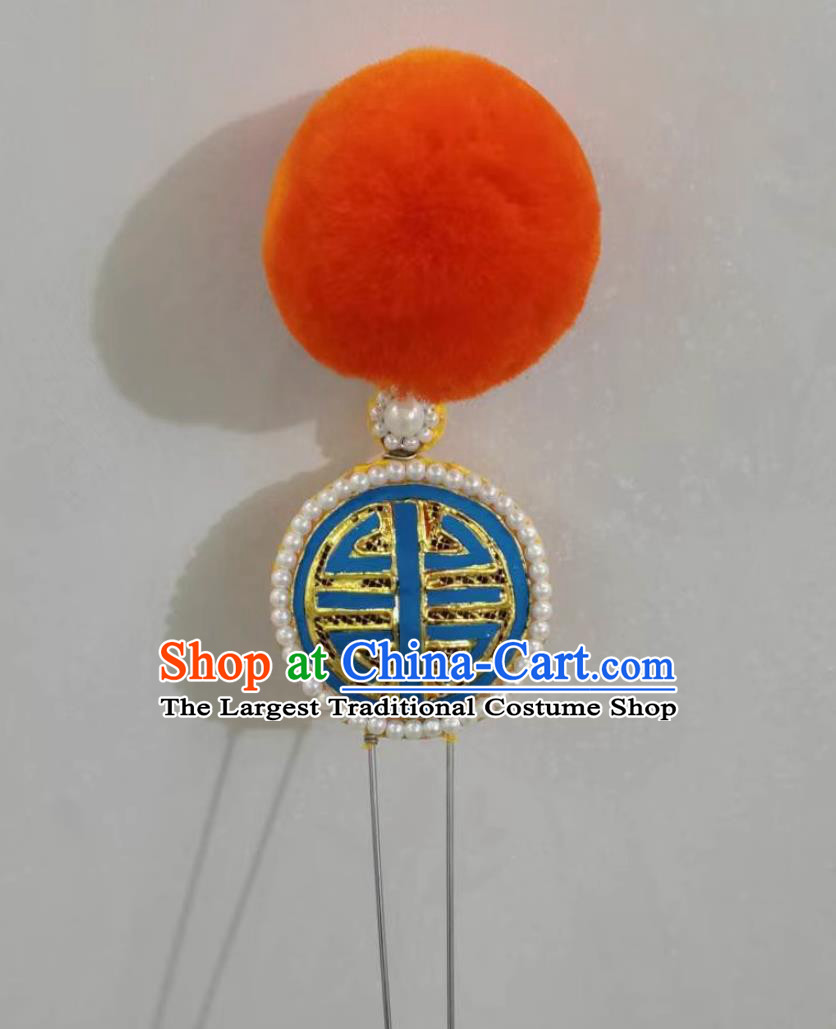 China Beijing Opera Warrior Headpiece Chinese Beijing Opera Wusheng Headgear Handmade Traditional Opera One Pompon Hat Decoration