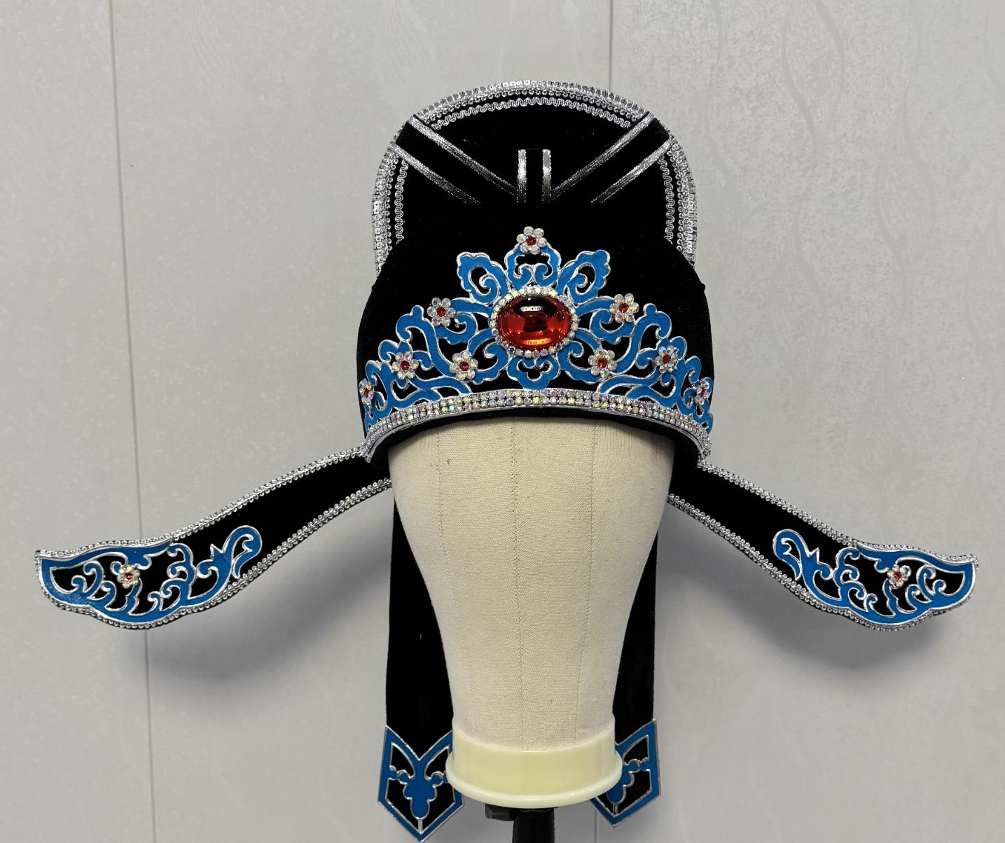 Handmade Chinese Beijing Opera Xiaosheng Hat China Shaoxing Opera Scholar Headgear