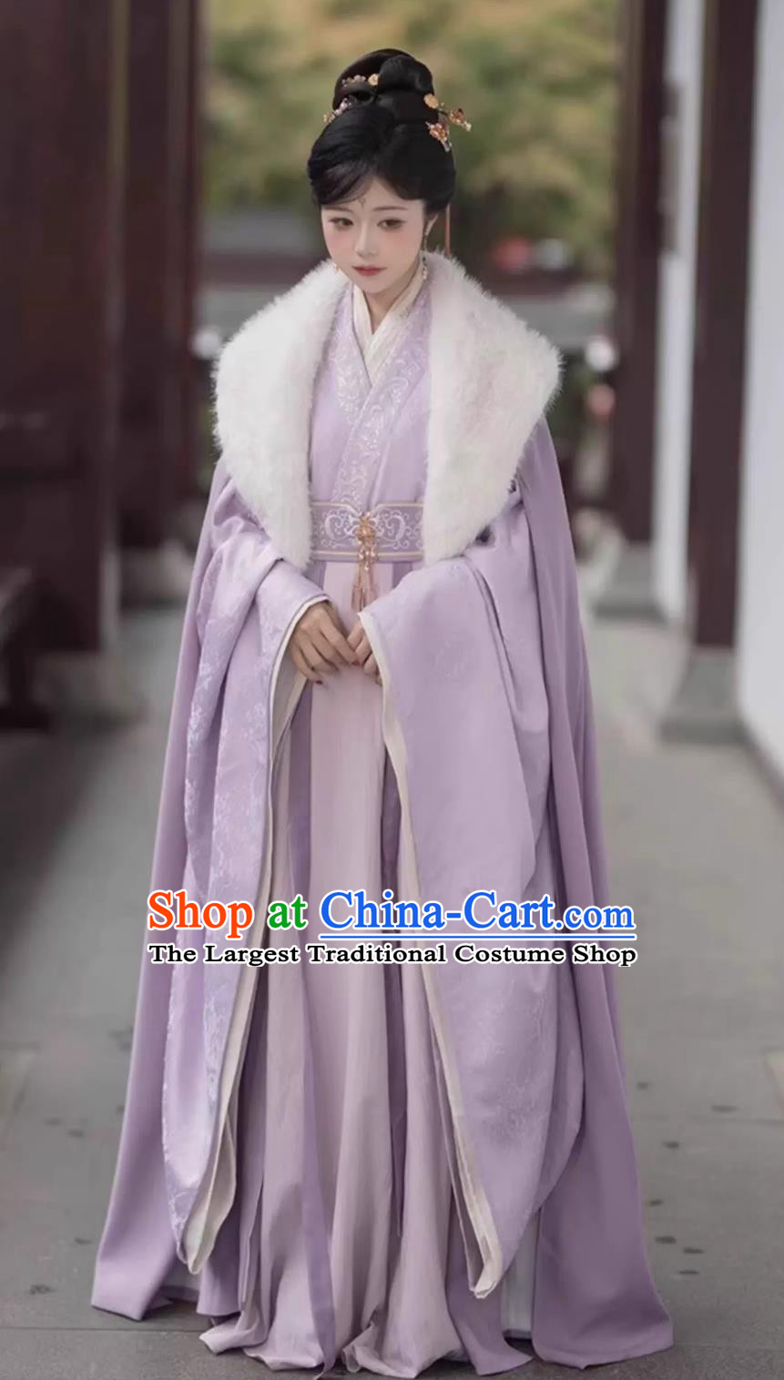 China Ancient Palace Princess Clothing Chinese Jin Dynasty Court Woman Costumes Traditional Purple Hanfu Dresses