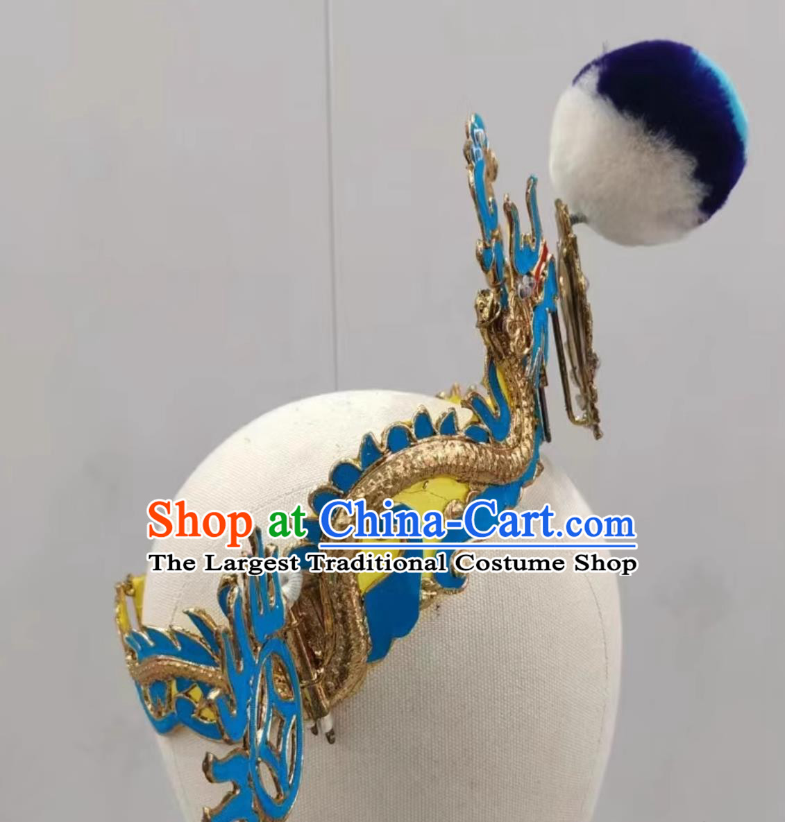 China Beijing Opera Wusheng Headgear Handmade Chinese Beijing Opera Zhuge Liang Hat Traditional Taoist Priest Headpiece