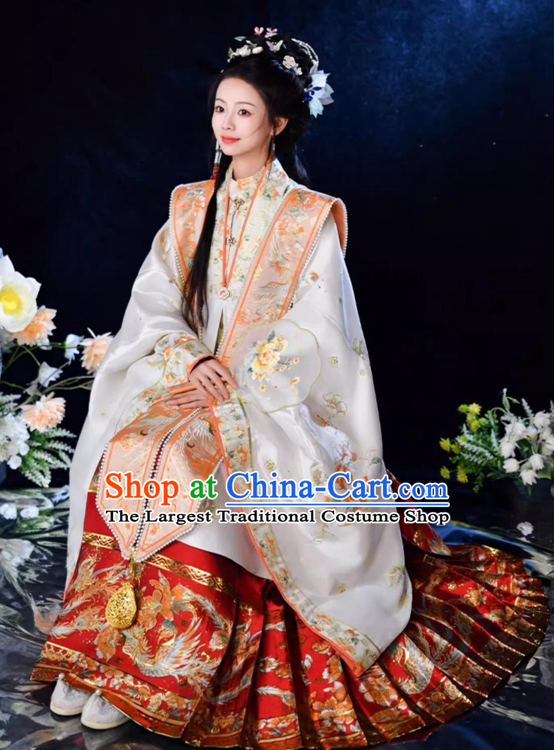 Chinese Ming Dynasty Royal Princess Costumes China Traditional Hanfu Dresses Ancient Court Woman Clothing