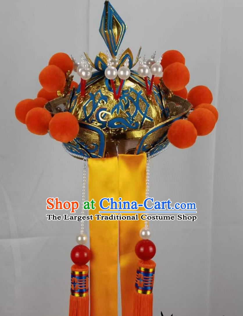China Beijing Opera Seignior Hat Chinese Peking Opera Xue Pinggui Headgear Handmade Traditional Opera Helmet