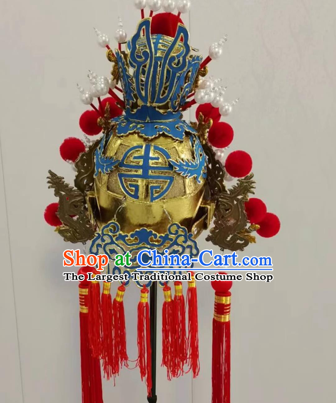 Chinese Peking Opera Xiaosheng Headgear Handmade Traditional Opera Prince Helmet China Beijing Opera Headpiece