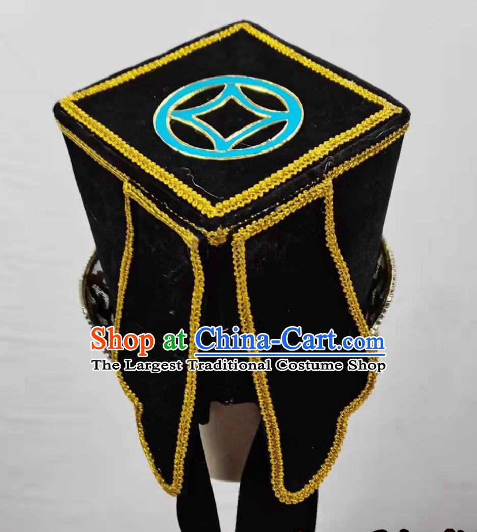 China Shaoxing Opera Ministry Councillor Headwear Chinese Peking Opera Laosheng Headgear Handmade Traditional Opera Hat