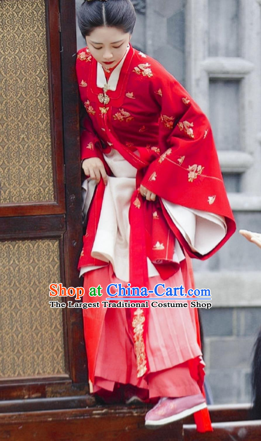 China Ming Dynasty Noble Mistress Clothing Chinese Ancient Red Hanfu Dress TV Series The Sword and the Brocade Shi Yi Niang Costumes
