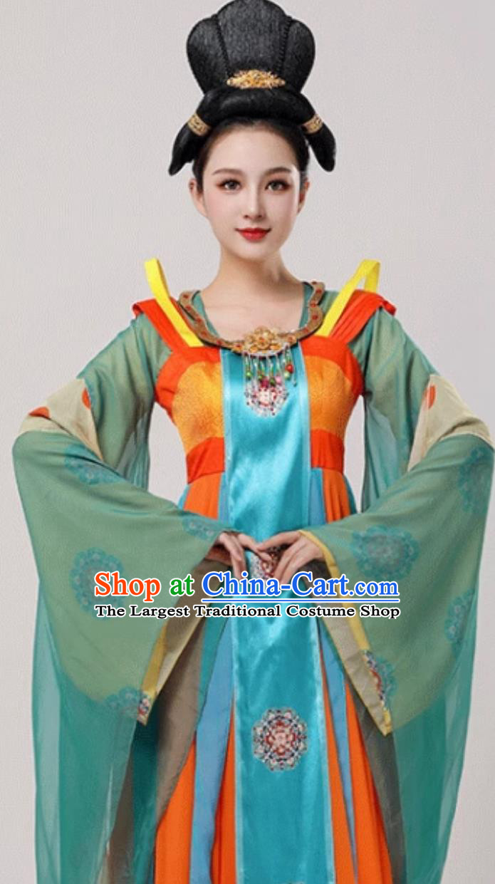 Chinese Tang Dynasty Woman Clothing China Lantern Festival Performance Hanfu Dress Classical Dance Costume