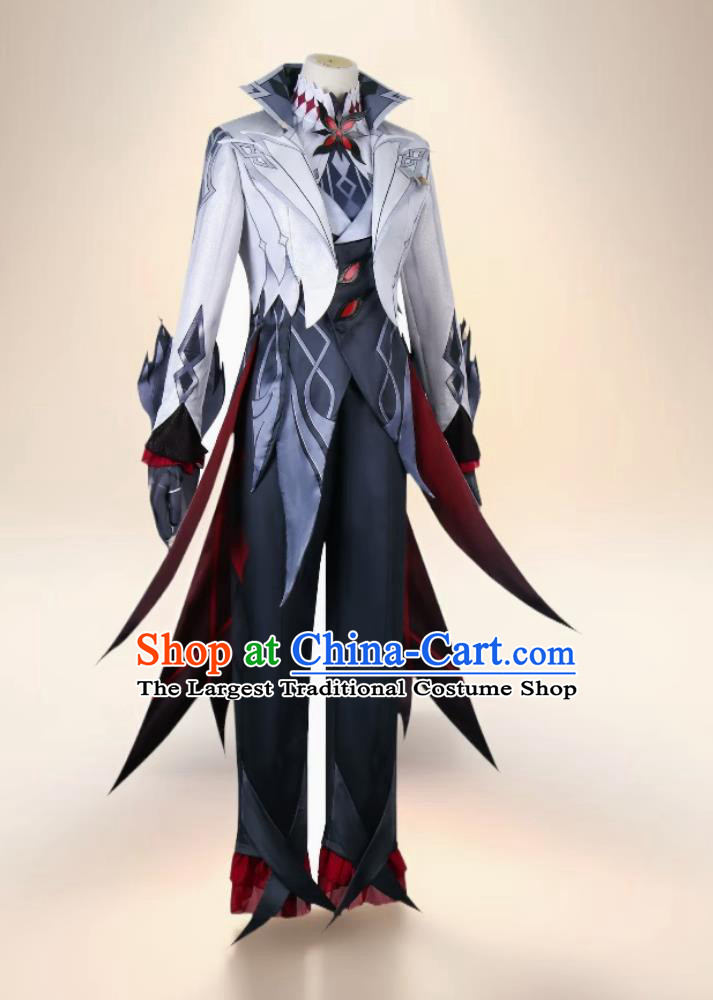 Cosplay Costume Complete Set for Arlecchino The Servant Character From Genshin Impact Mens Tuxedo Style Outfit