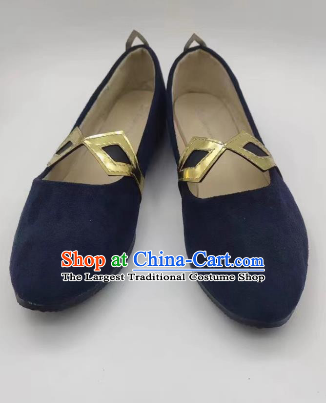 Genshin Impact Baishu Cosplay Shoes Female Round Toed Suede Shoes