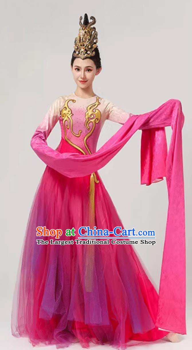 Chinese Classical Dance Clothing Spring Festival Gala Stage Performance Pink Dress China Long Sleeve Dance Costume