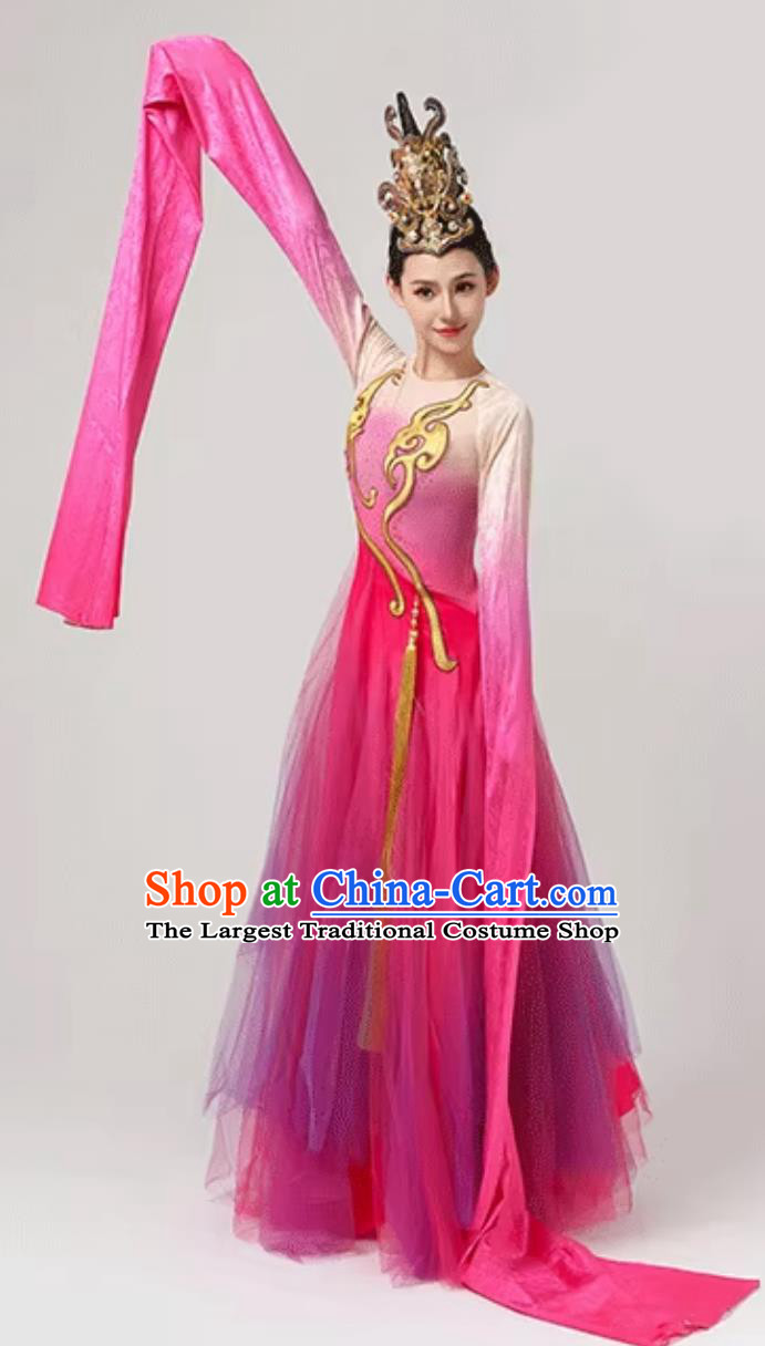 Chinese Classical Dance Clothing Spring Festival Gala Stage Performance Pink Dress China Long Sleeve Dance Costume