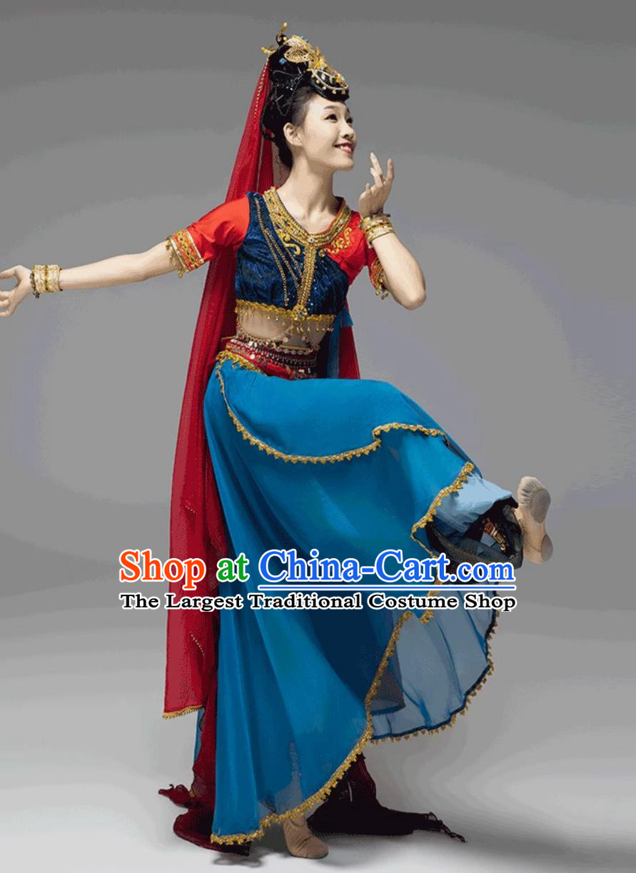 Chinese Dunhuang Apsaras Dance Dress Women Group Stage Performance Clothing Western Regions Classical Dance Costume