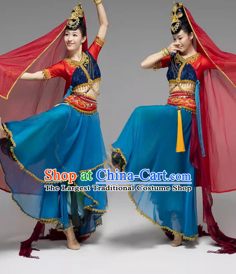 Chinese Dunhuang Apsaras Dance Dress Women Group Stage Performance Clothing Western Regions Classical Dance Costume