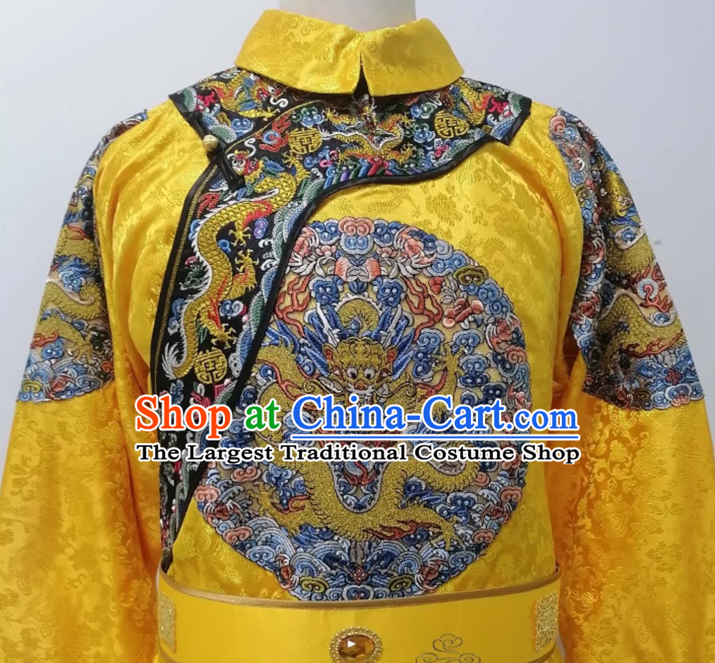 Traditional Chinese Clothing Ancient China Qing Dynasty Emperor Costume Qian Long Embroidered Imperial Robe