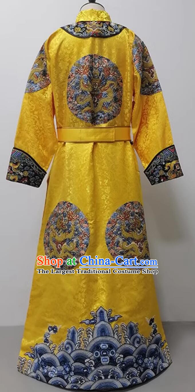 Traditional Chinese Clothing Ancient China Qing Dynasty Emperor Costume Qian Long Embroidered Imperial Robe