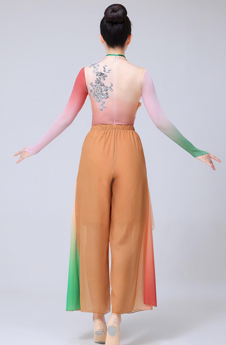 Riverside Reed Blossom Dance Costume Chinese Classical Dance Fan Performance Clothing Women Group Dance Outfit