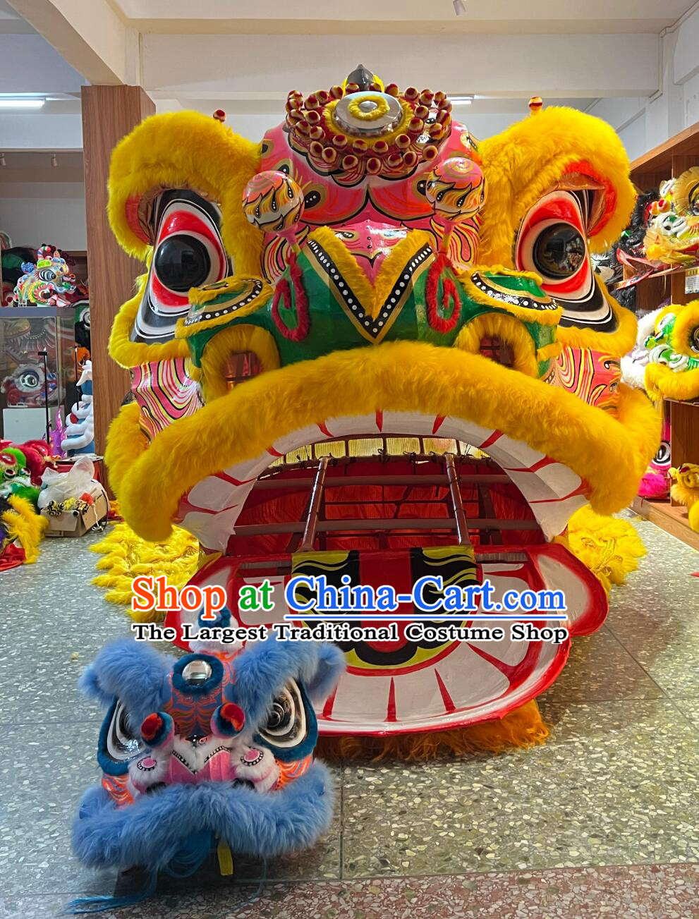 Handmade Lion Head Decoration Chinese Wool Lion Head Giant Lion Art
