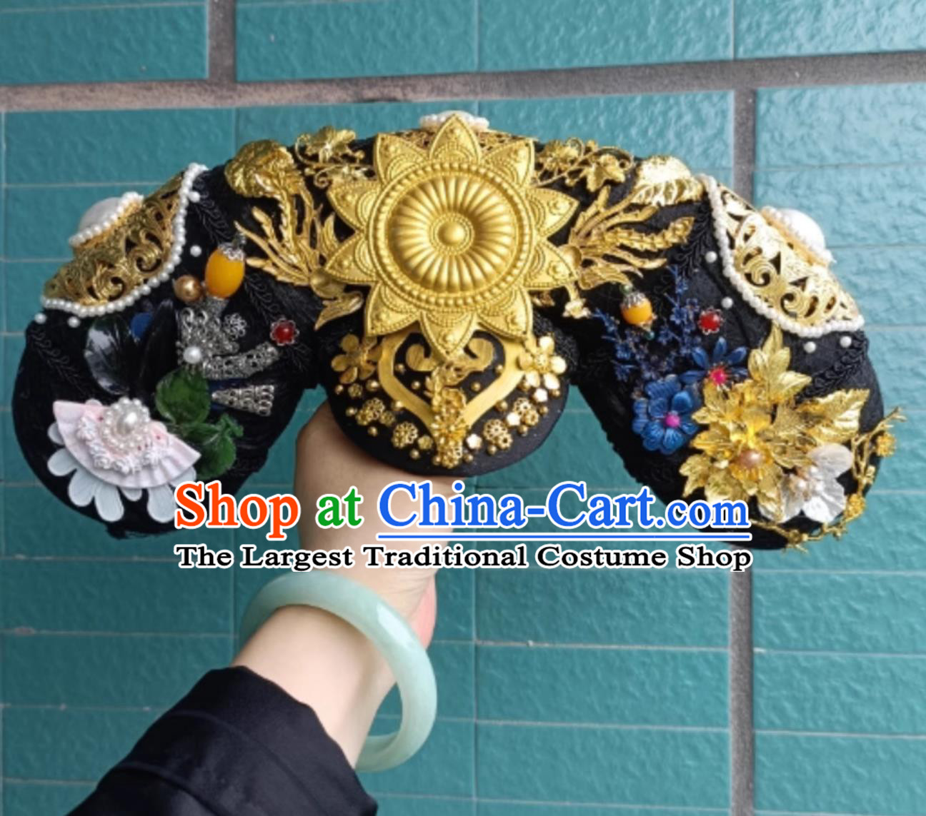 Empress Hua Themed Royal Qing Dynasty Headdress Chinese Palace Style Hair Accessories Manchu Imperial Consort Headwear