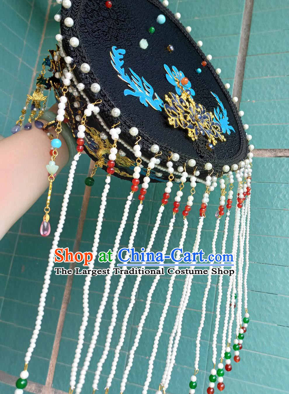 Qing Dynasty Empress Dianzi Crown Ancient Chinese Imperial Consort Headdress Wedding Queen Hairpiece