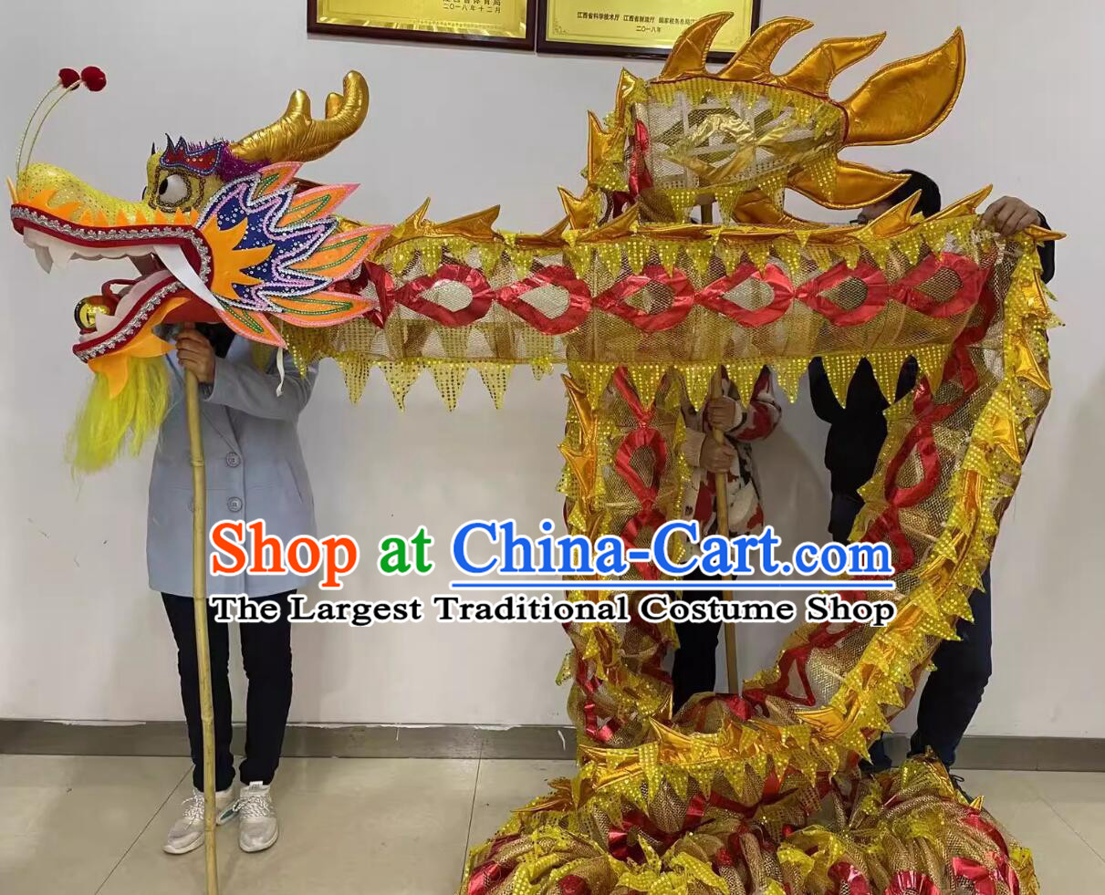 Golden Chinese Dragon Dance Net Costume Celebration Parade Dragon Costume Professional Competition Dragon Dancing Prop