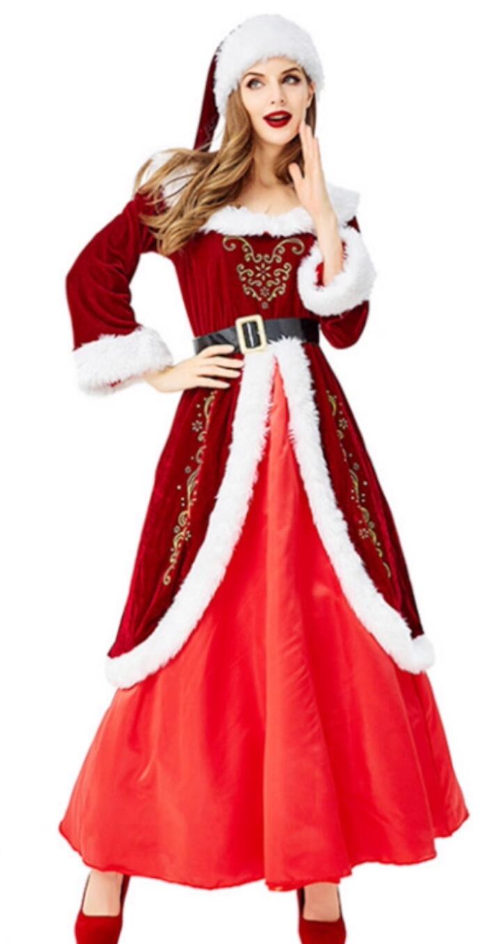 Christmas Theme Clothing Cosplay Party Costume Court Queen Long Dress