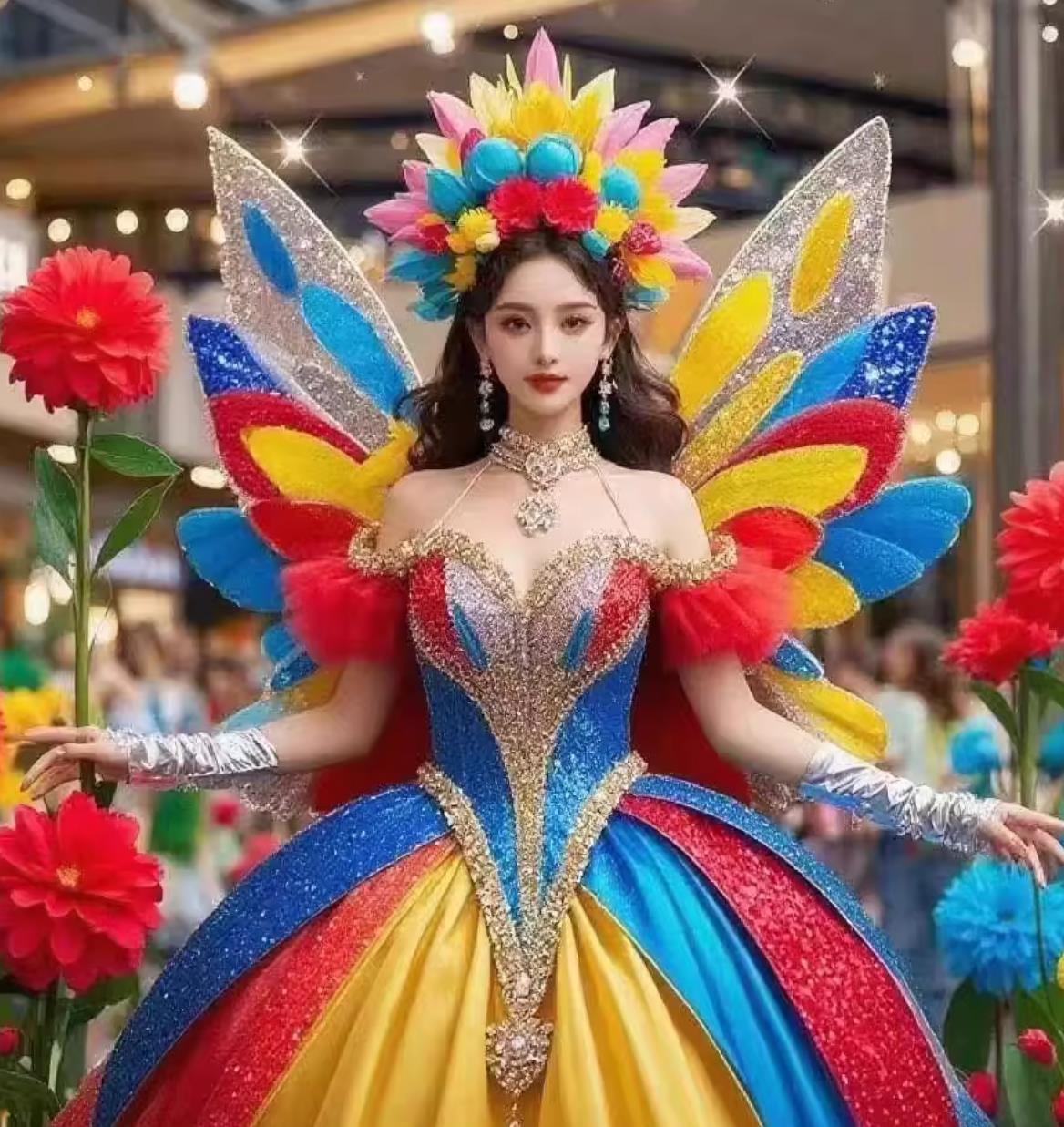 Christmas Parade Costume Fairy Queen Performance Outfit