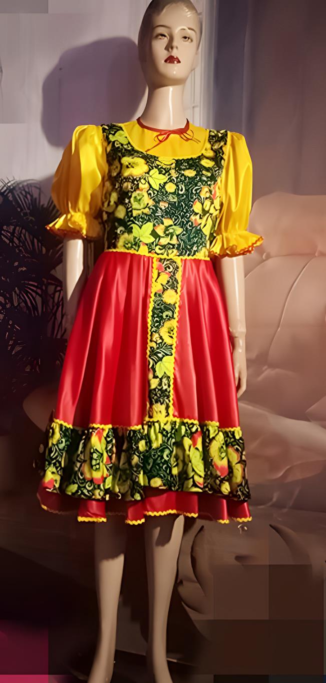 Western Women Red Dress Restaurant Waitress Performance Dance Clothing Russian Traditional Costume