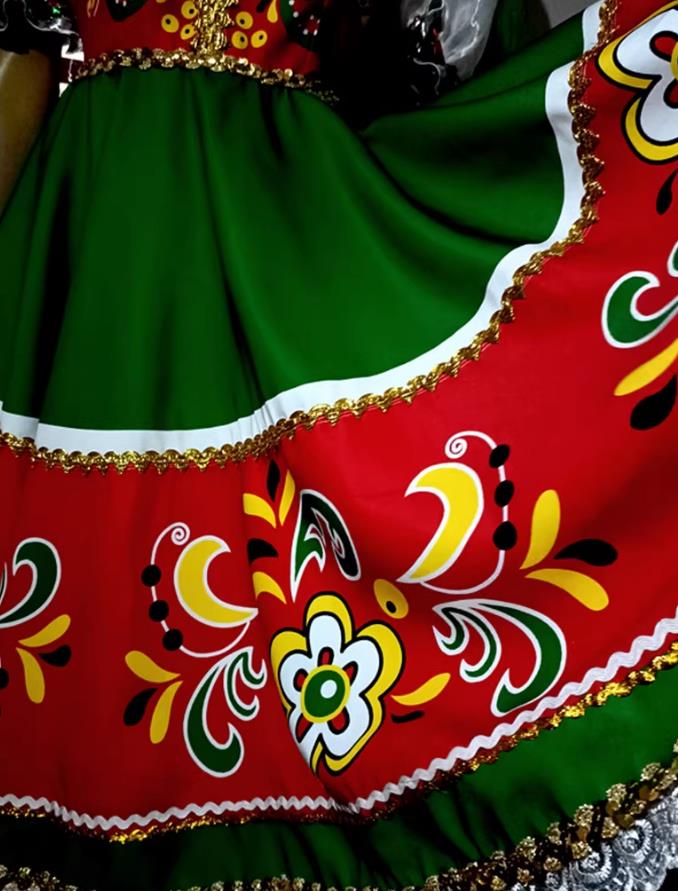 Printed Russian Traditional Dress Folk Dance Performance Dress Women Western Restaurant Waitress Costume