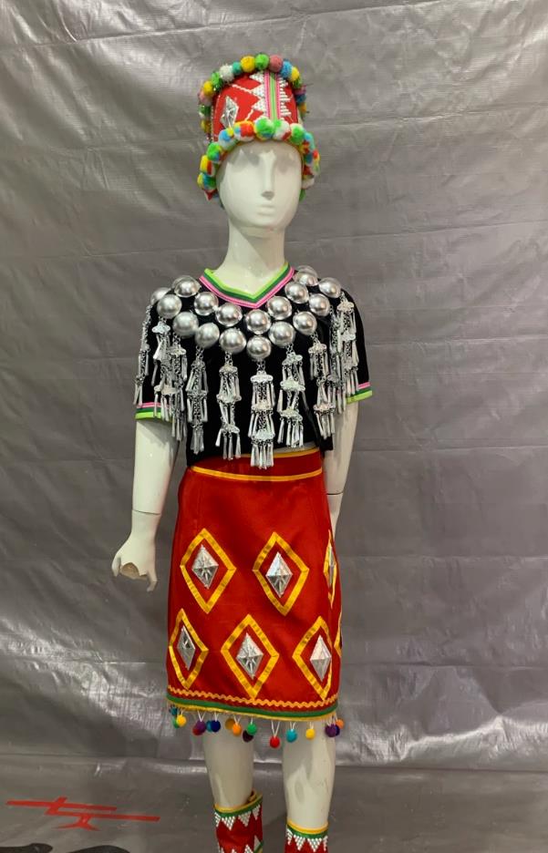 Jingpo Ethnic Performance Costume Yunnan Minority Stage Attire for Women