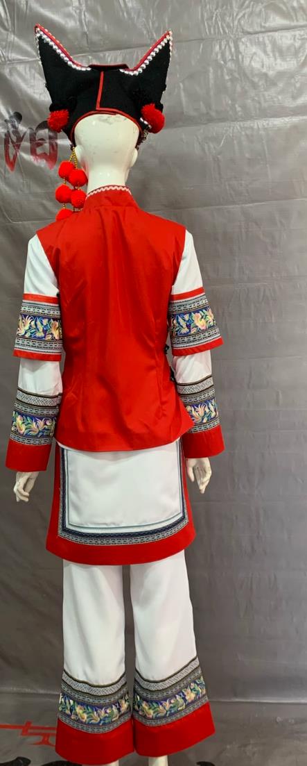 Yunnan Dali Bai Ethnic Costume Minority Performance Attire Golden Flower Dance Dress